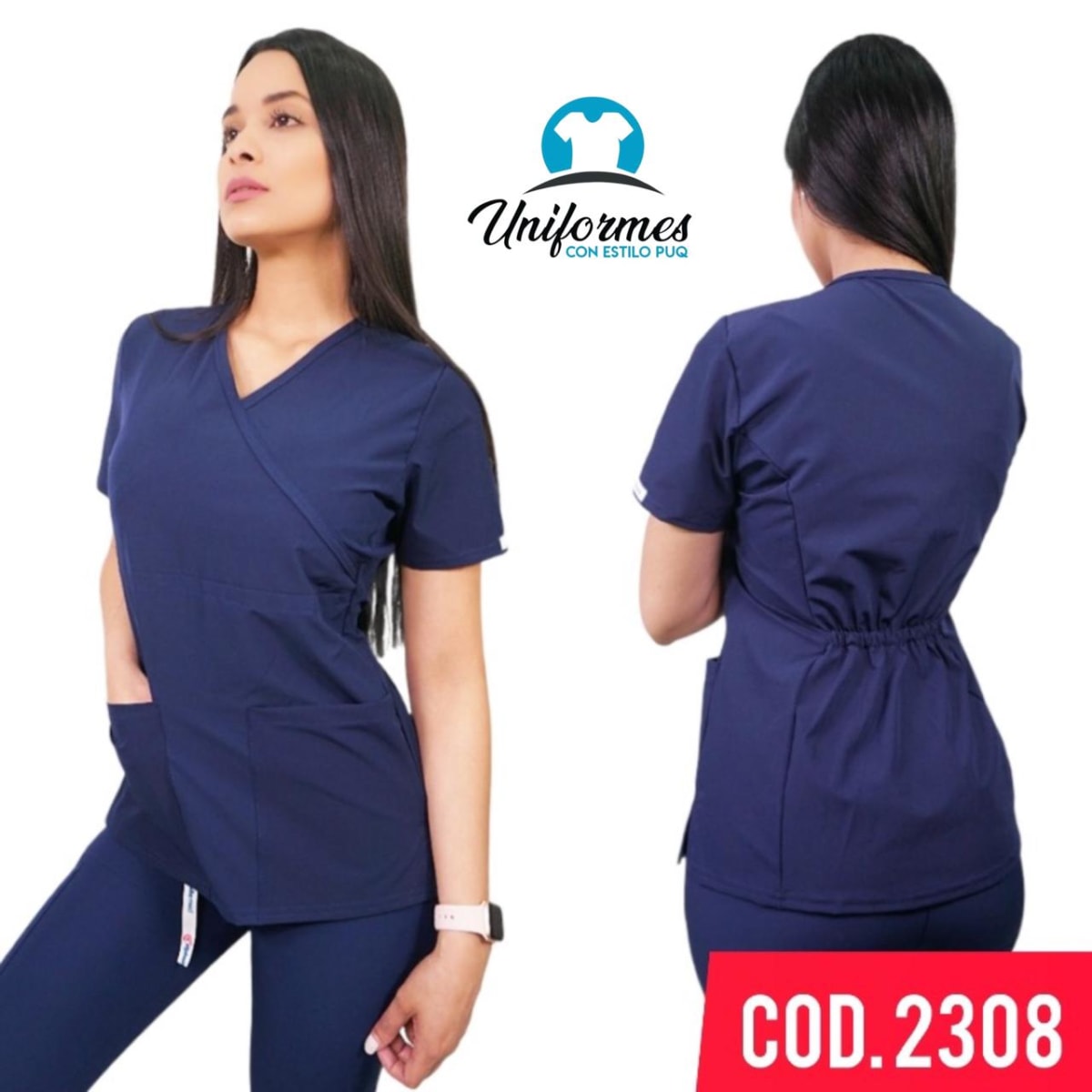 DELANTAL MUJER ANTIFLUIDOS AZUL MARINO1