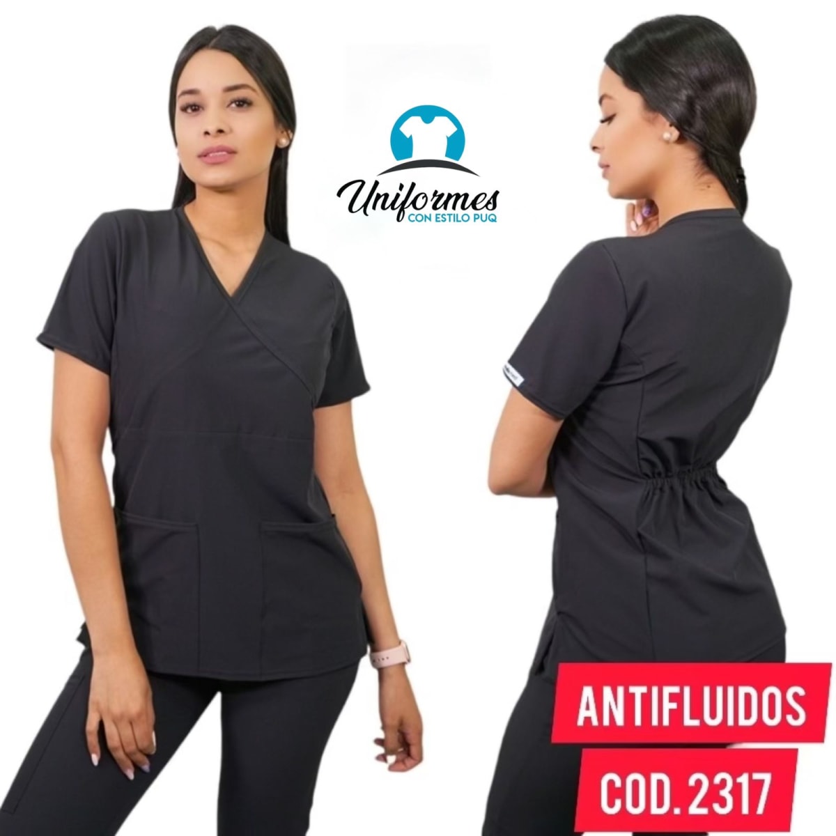 DELANTAL MUJER ANTIFLUIDOS GRIS ACERO1