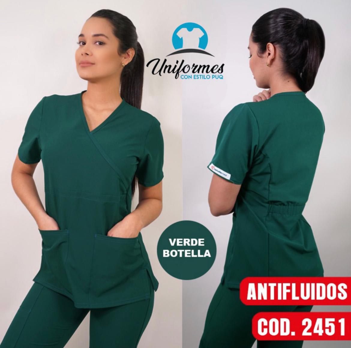 DELANTAL MUJER ANTIFLUIDOS VERDE BOTELLA1