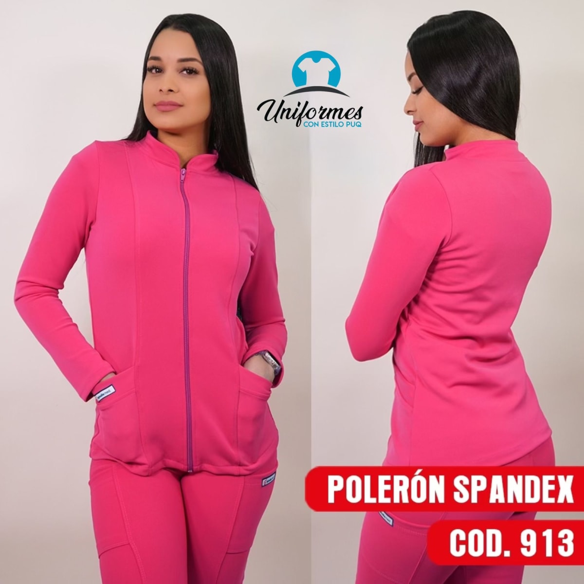 POLERON MUJER SPANDEX FUCSIA1