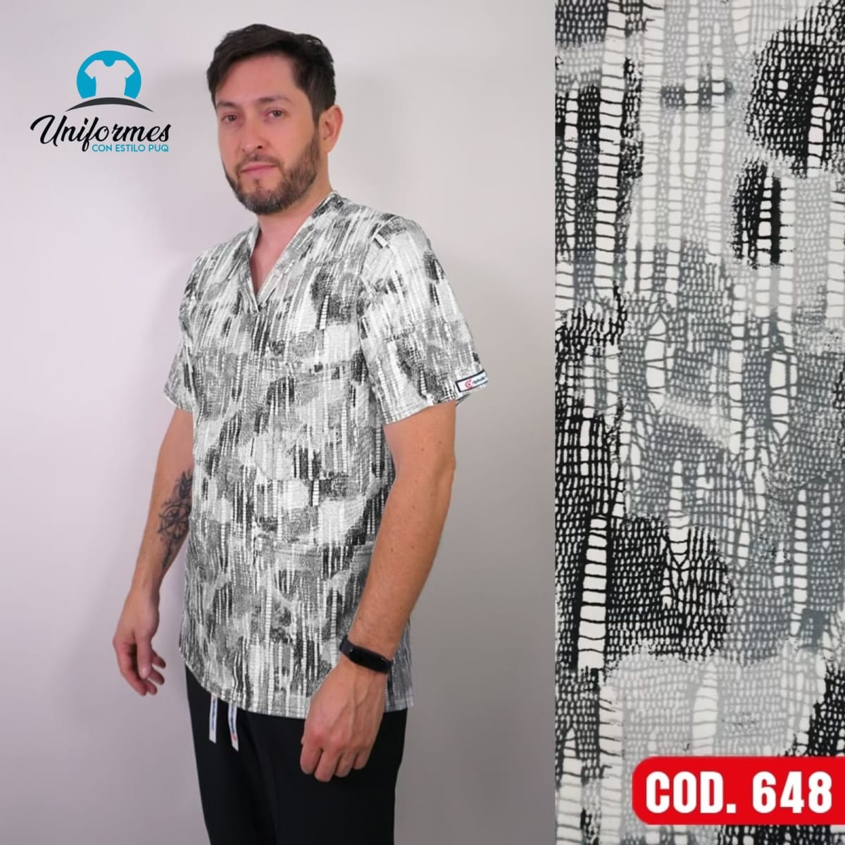 DELANTAL HOMBRE ESTAMPADO ELASTICADO 6482