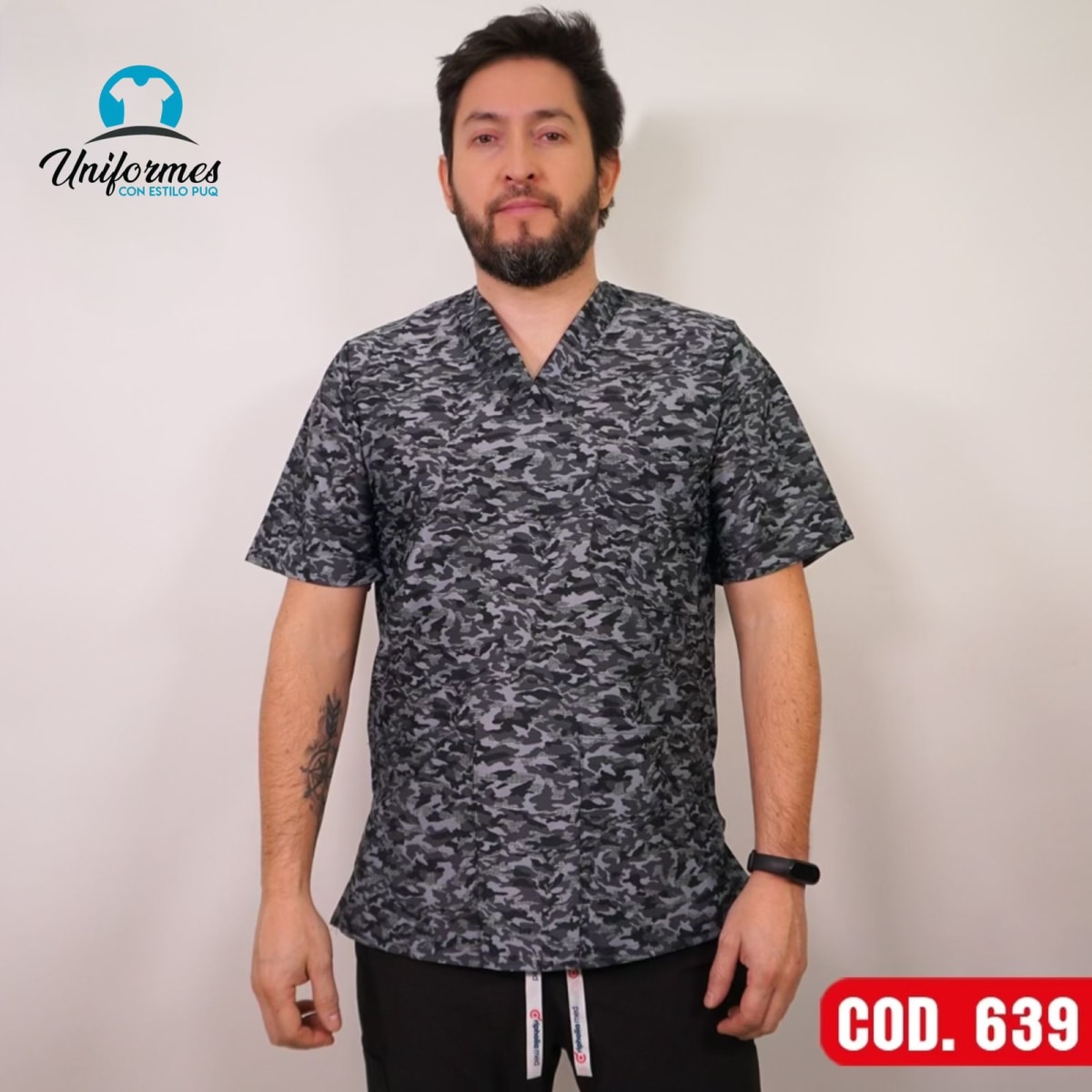 DELANTAL HOMBRE ESTAMPADO ELASTICADO 6392