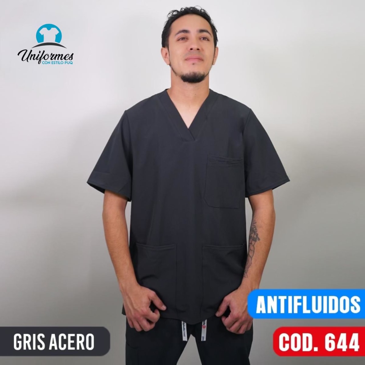 DELANTAL HOMBRE ANTIFLUIDOS GRIS1