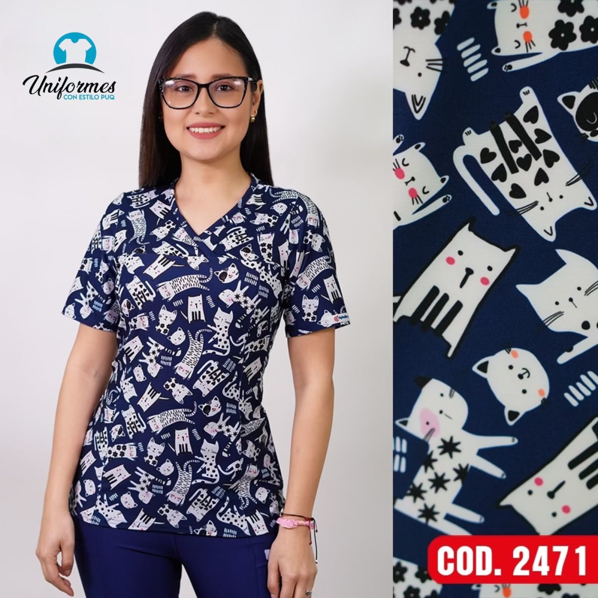 DELANTAL ESTAMPADO ELASTICADO 24711