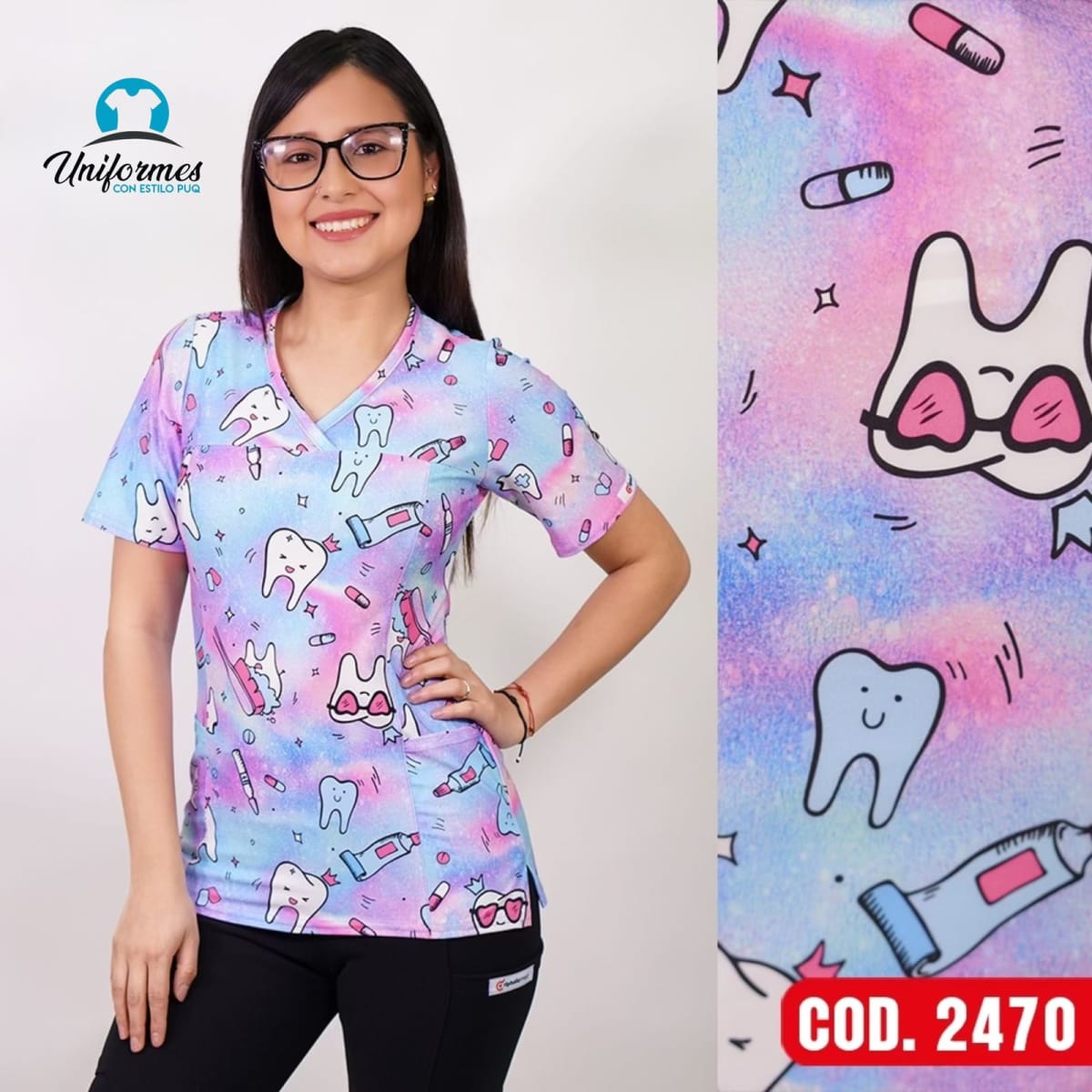 DELANTAL ESTAMPADO ELASTICADO 24701