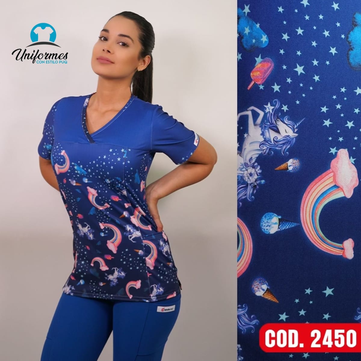 DELANTAL ESTAMPADO ELASTICADO 24501