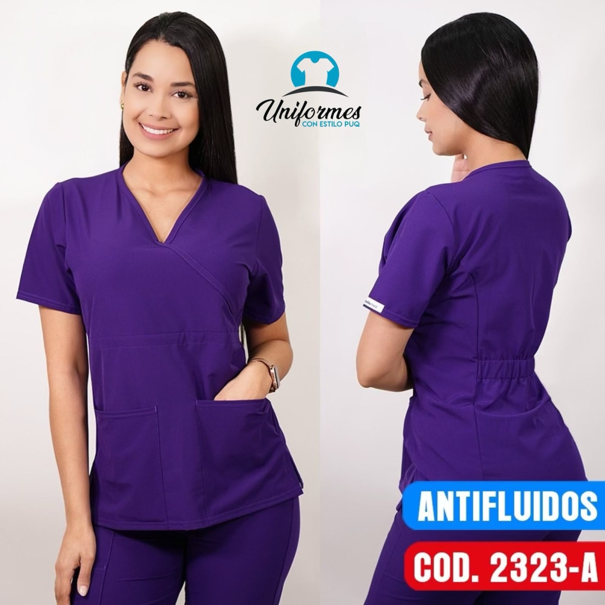 DELANTAL MUJER ANTIFLUIDOS MORADO-A1