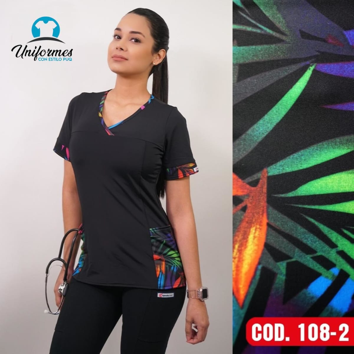 DELANTAL ESTAMPADO ELASTICADO 108-21