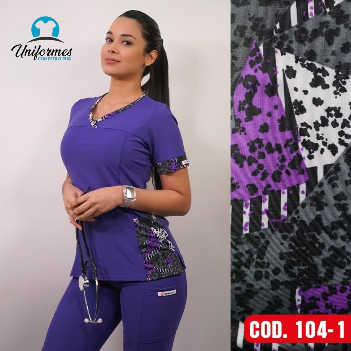 DELANTAL ESTAMPADO ELASTICADO 104-11