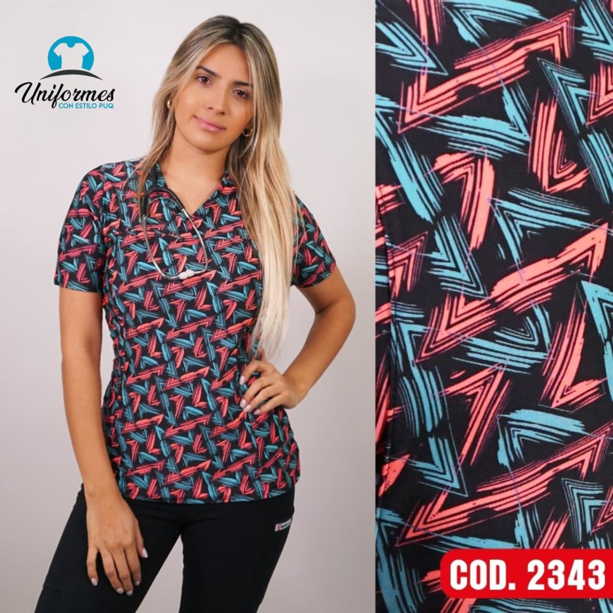 DELANTAL ESTAMPADO ELASTICADO 23431