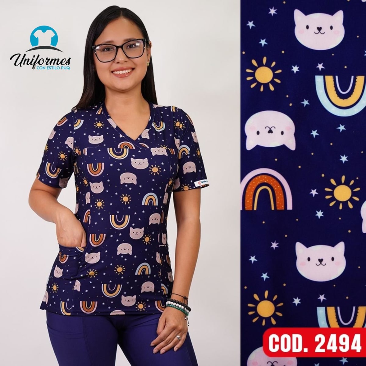 DELANTAL ESTAMPADO ELASTICADO 24941