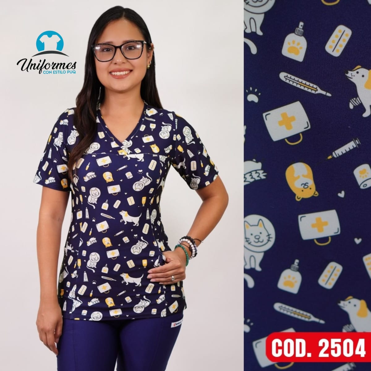 DELANTAL ESTAMPADO ELASTICADO 25041