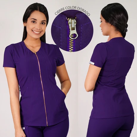 DELANTAL LIRIO ANTIFLUIDOS MORADO1