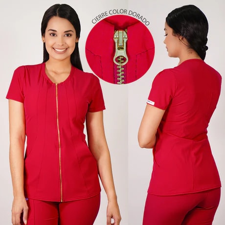 DELANTAL LIRIO ANTIFLUIDOS ROJO1