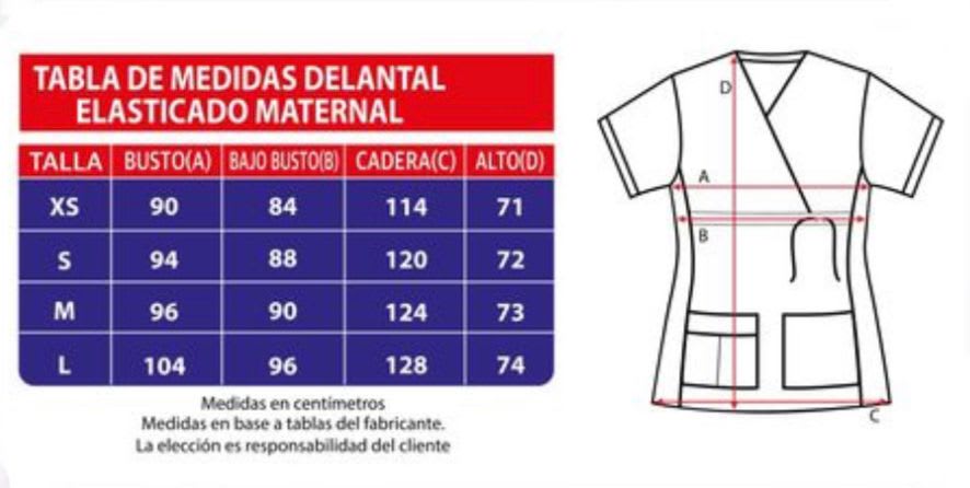 DELANTAL MATERNAL ELASTICADO AZUL MARINO2