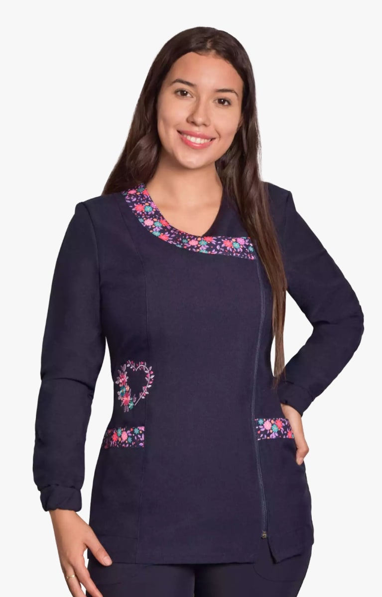 DELANTAL PRIMAVERAL MANGA LARGA AZUL MARINO1