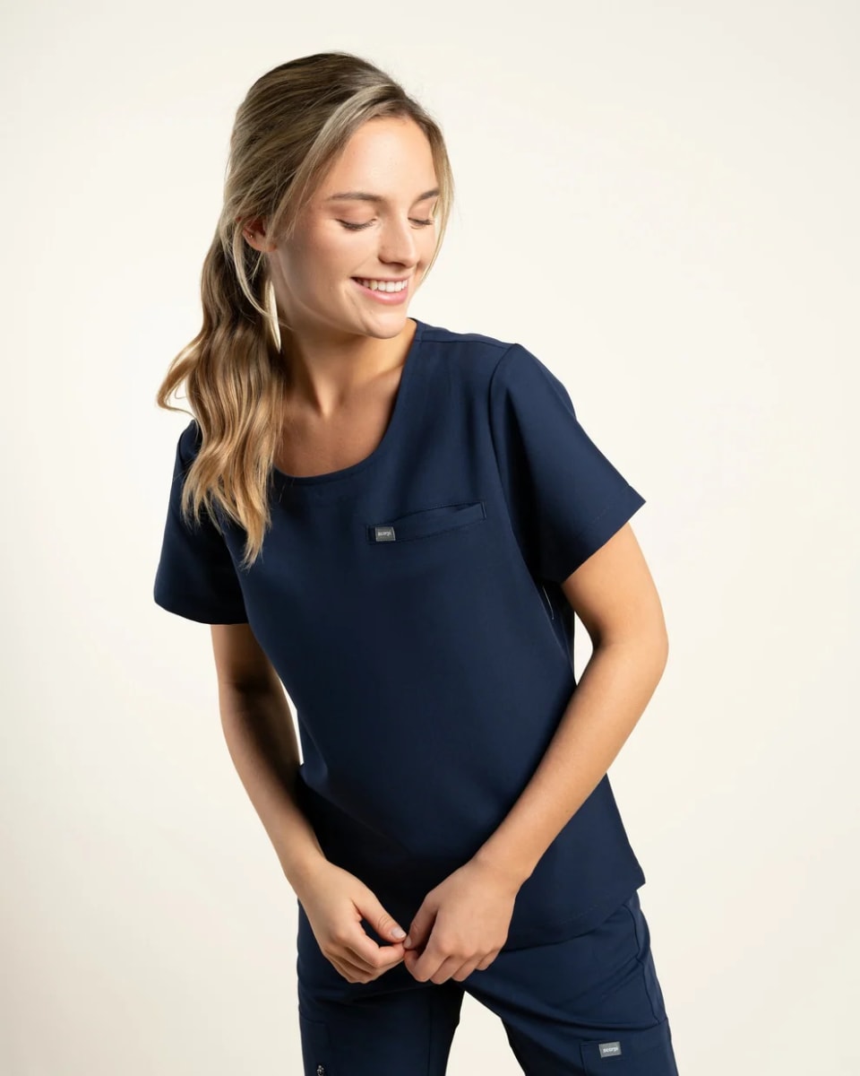 DELANTAL MUJER DYNAMIC RIB AZUL MARINO1