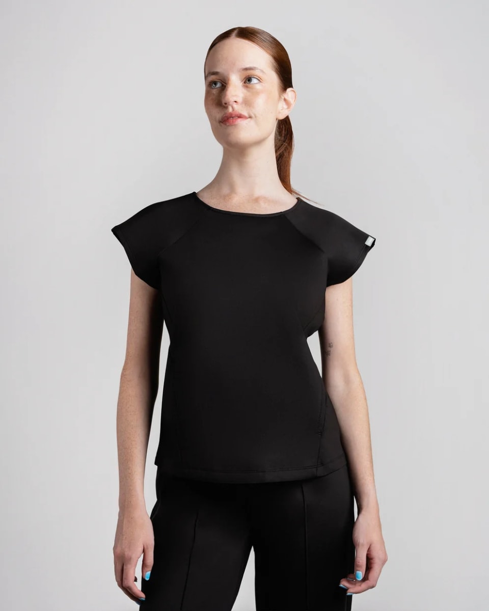 DELANTAL MUJER ELASTIC SCRUB NEGRO1