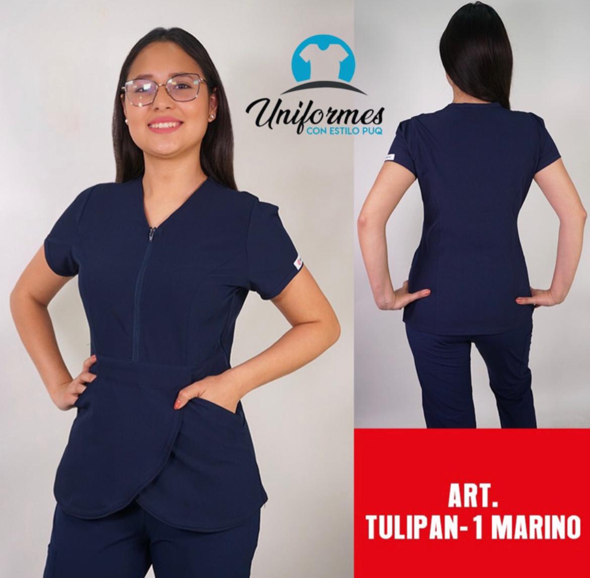 DELANTAL TULIPAN ANTIFLUIDOS AZUL MARINO1