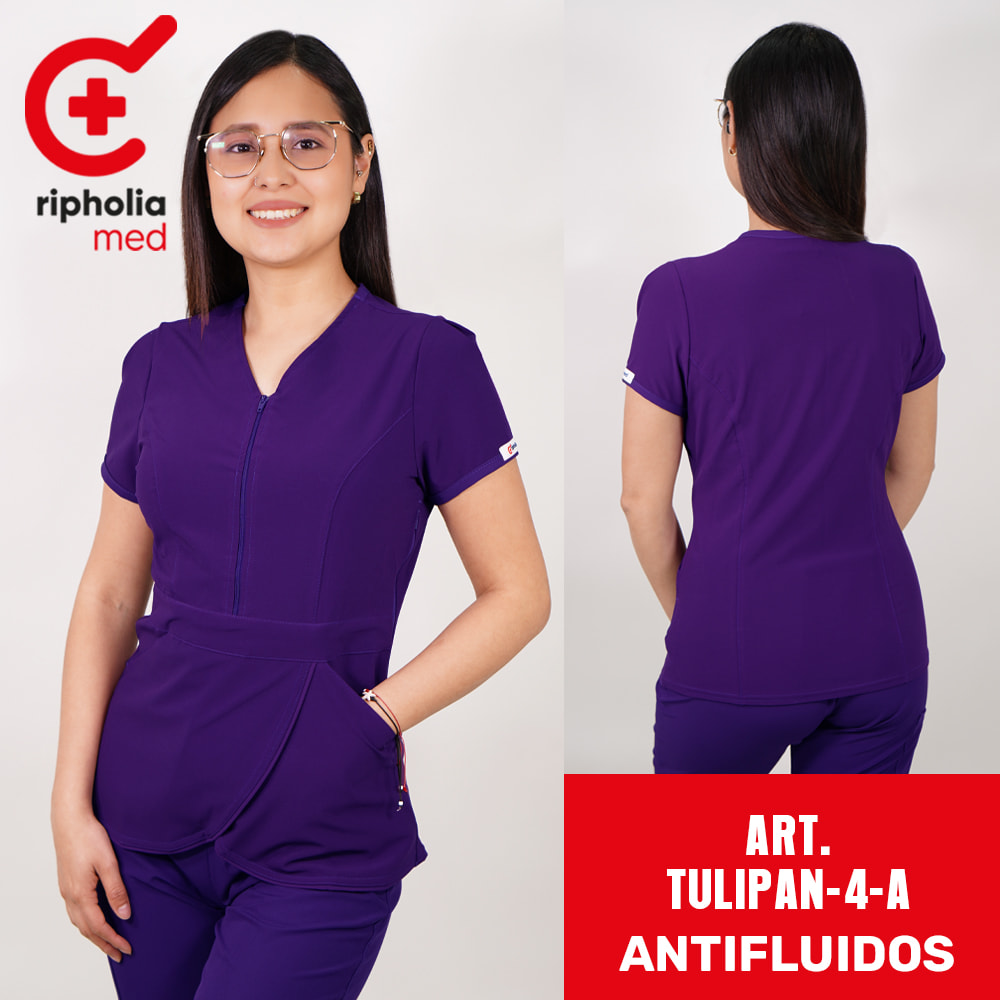 DELANTAL TULIPAN ANTIFLUIDOS MORADO1