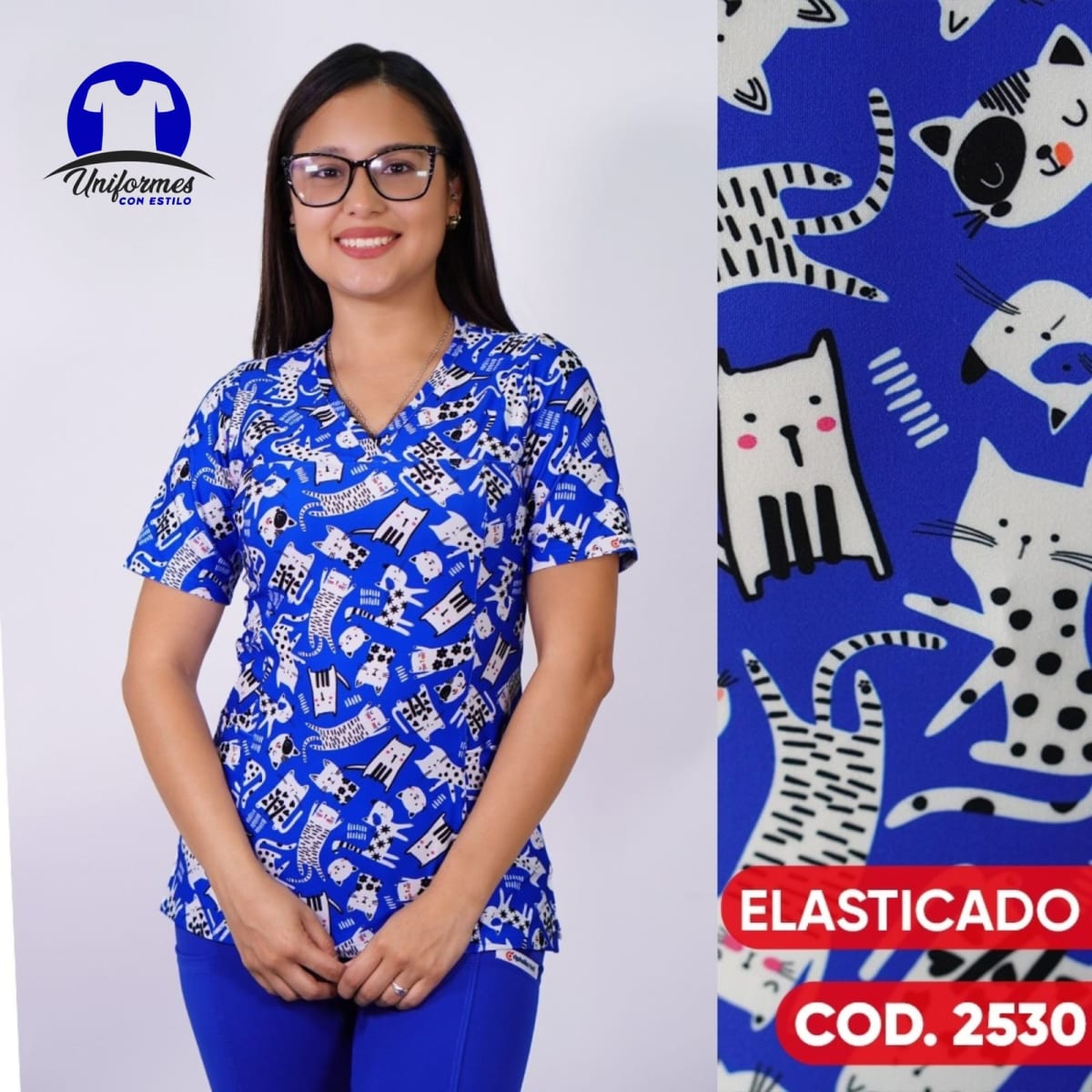 DELANTAL ESTAMPADO ELASTICADO 25301