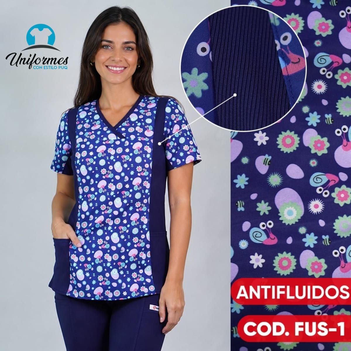 DELANTAL ANTIFLUIDOS ESTAMPADO FUS-11