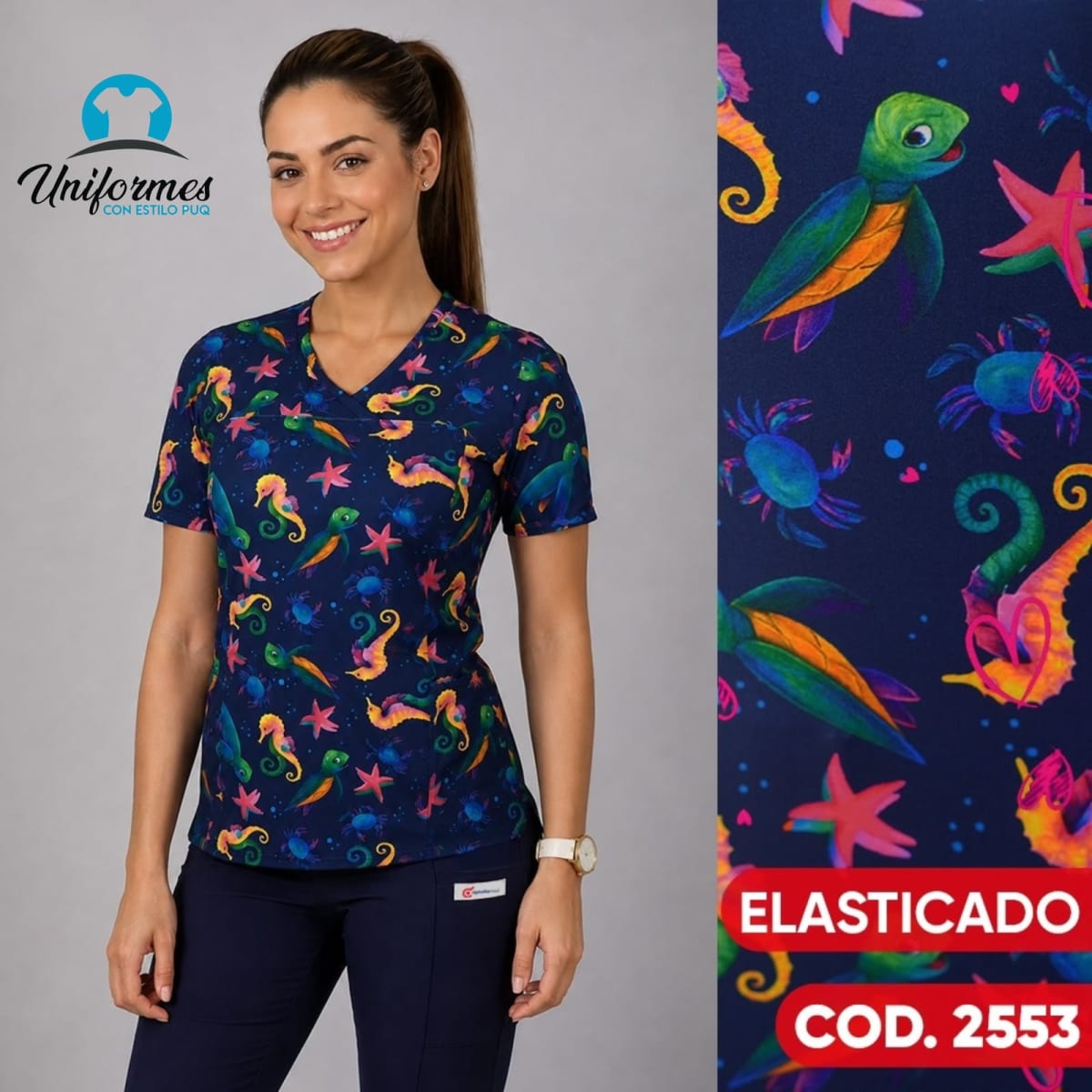 DELANTAL ESTAMPADO ELASTICADO 25531