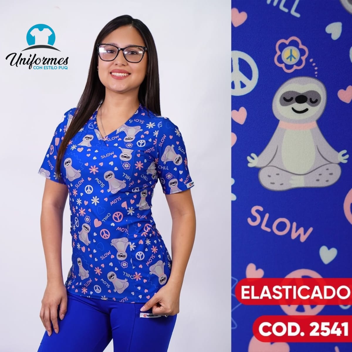 DELANTAL ESTAMPADO ELASTICADO 25412