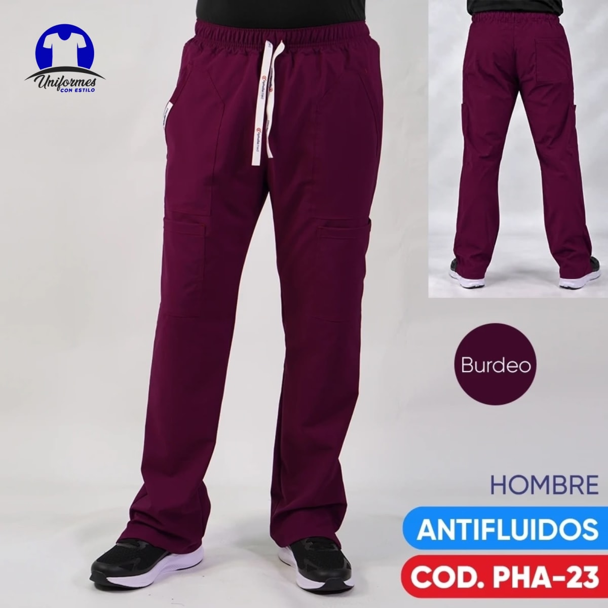 PANTALON HOMBRE ANTIFLUIDOS BURDEO2