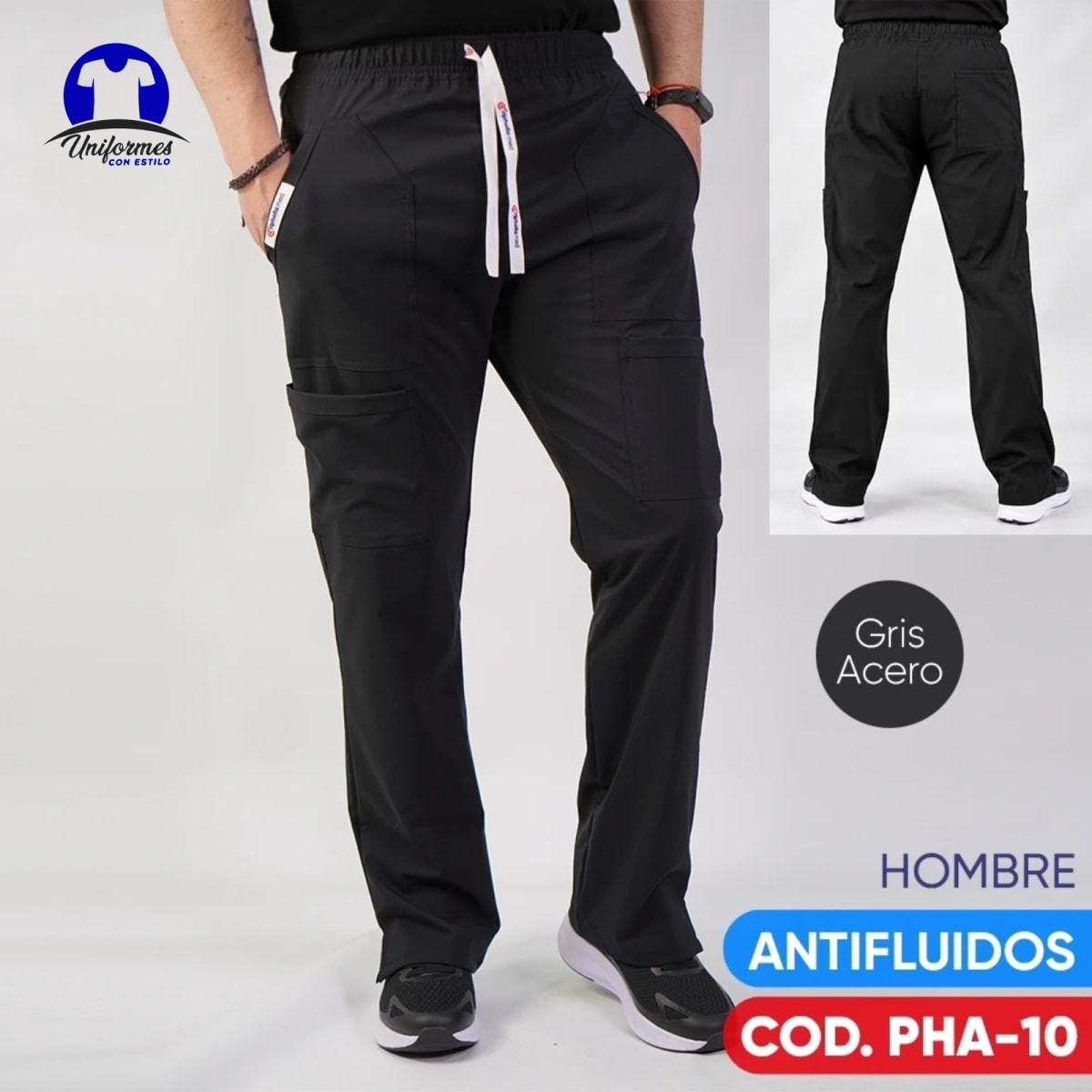 PANTALON HOMBRE ANTIFLUIDOS GRIS2
