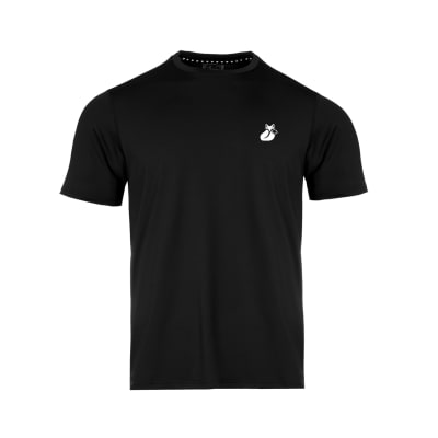 Polera M/C Khombi Polyester Tilki Temel Black/White M25S