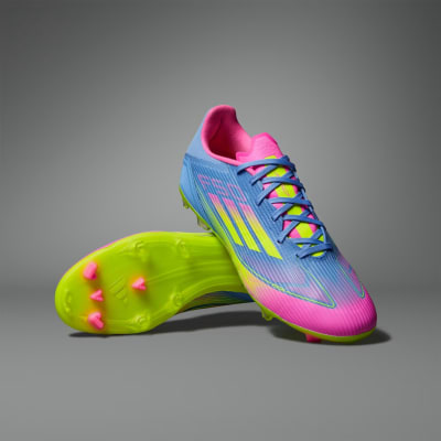 Zapato de fútbol Adidas F50 League Terreno Firme/Multiterreno Blue Fusion / Lucid Lemon / Lucid Pink