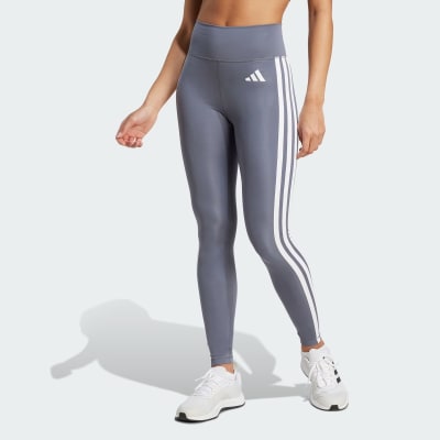 Calzas Adidas 7/8 Optime Essentials 3 Tiras Tiro Alto Onix/White