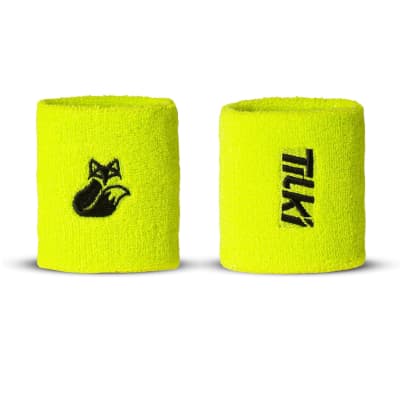 Muñequera Corta Algodón Terry Tilki Lehinde Yellow Fluor/Black M24W ( Corta )