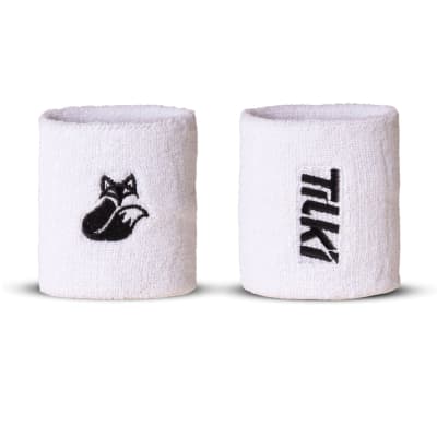 Muñequera Corta Algodón Terry Tilki Lehinde White/Black M24W ( Corta )