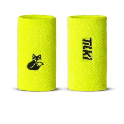 Muñequera Larga Pro Algodón Terry Interior Tilki Lehinde Yellow Fluor/Black M24W ( Larga )