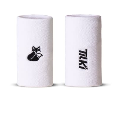 Muñequera Larga Pro Algodón Terry Interior Tilki Lehinde White/Black M24W ( Larga )