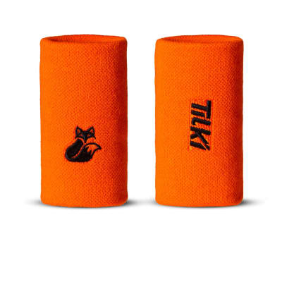 Muñequera Larga Pro Algodón Terry Interior Tilki Lehinde Orange/Black M24W( Larga )