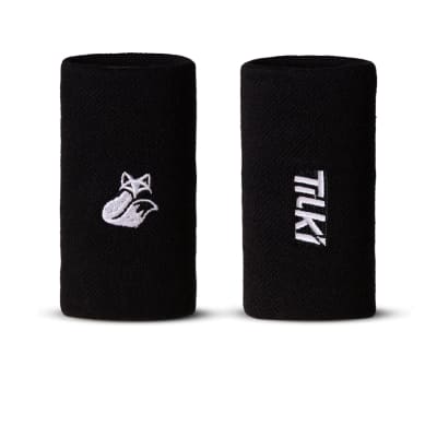 Muñequera Larga Pro Algodón Terry Interior Tilki Lehinde Black/White M24W ( Larga )