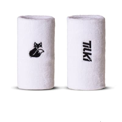 Muñequera Larga Algodón Terry Tilki Lehinde White/Black M24W ( Larga )