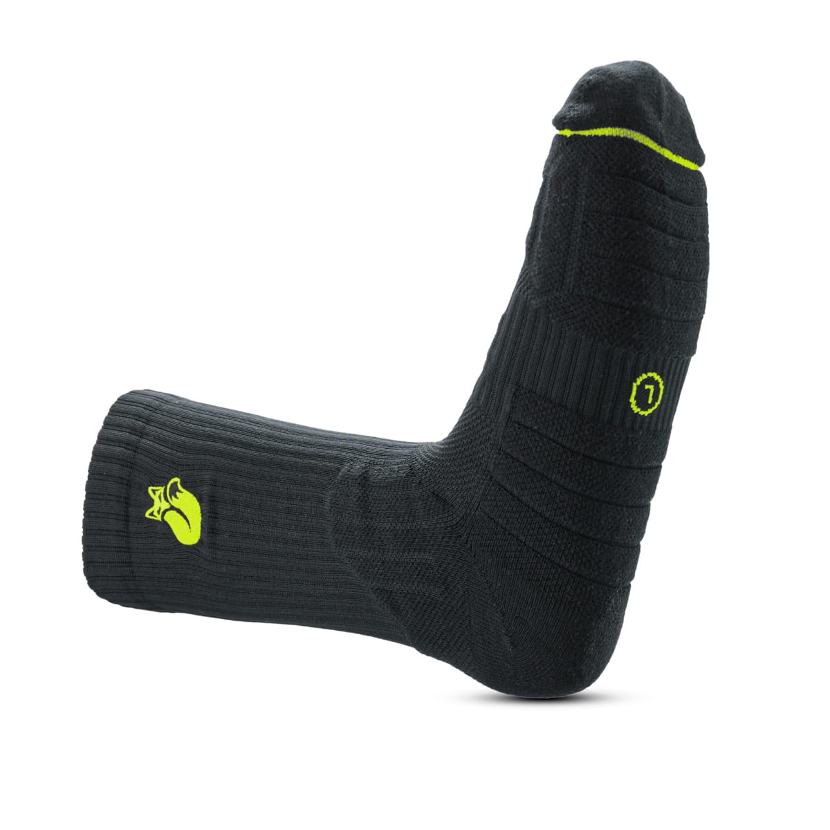 Calcetin Crew Black Yelow Fluor D3 Tilki Lehinde M24W4