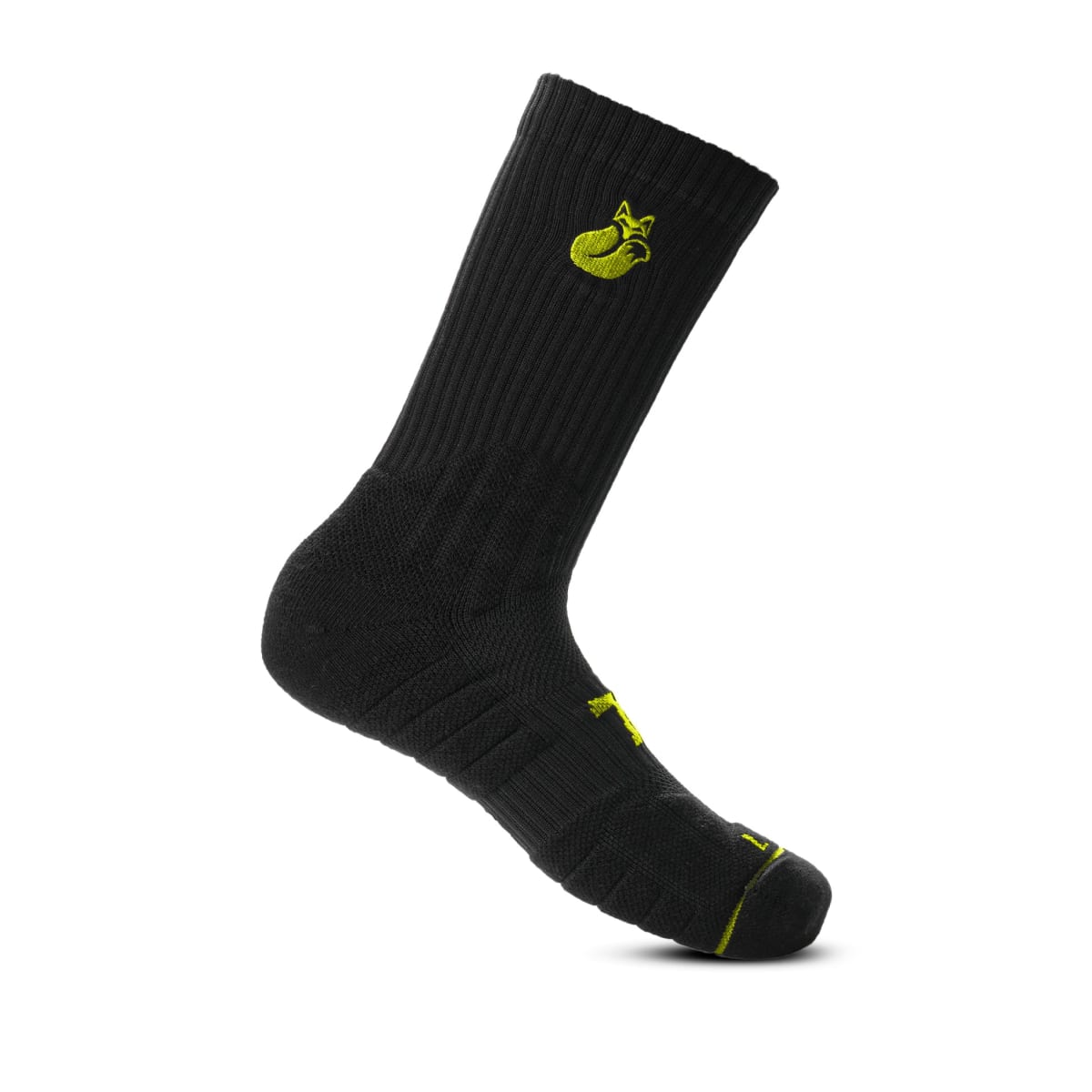 Calcetin Crew Black Yelow Fluor D3 Tilki Lehinde M24W2