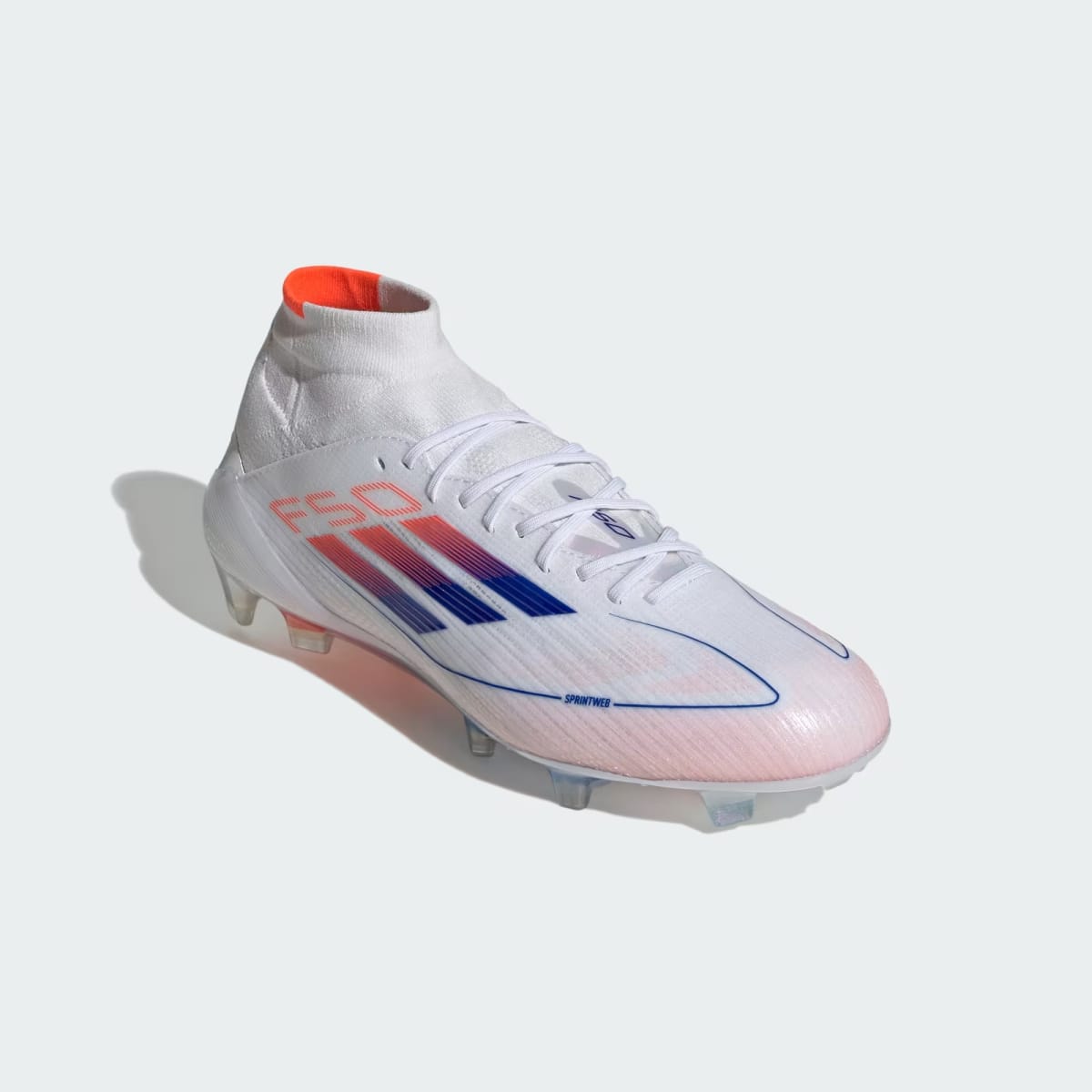 Zapato de Futbol Adidas F50 Elite Corte MedioTerreno Firme Cloud White / Lucid Blue / Solar Red3