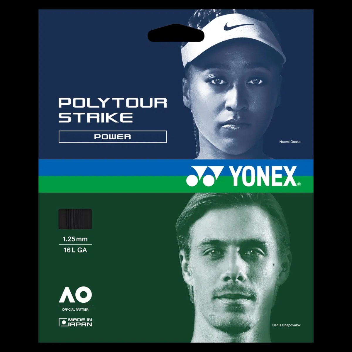 Set Cuerda Yonex Poly tour Strike 1.25 / 16L GA COOL BLACK1