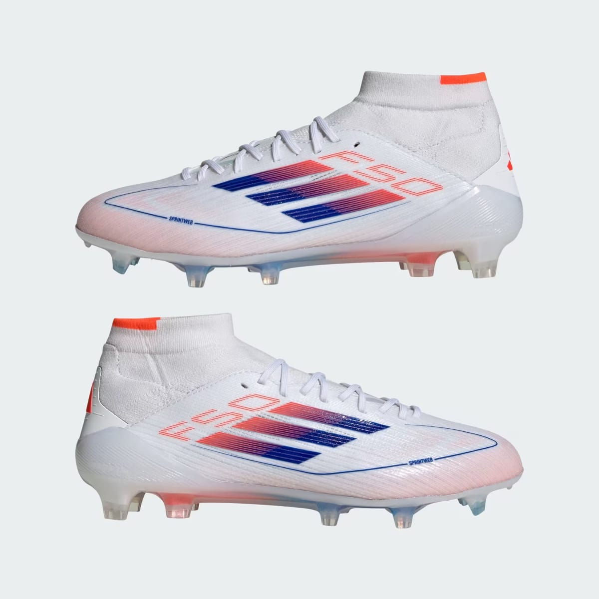 Zapato de Futbol Adidas F50 Elite Corte MedioTerreno Firme Cloud White / Lucid Blue / Solar Red6
