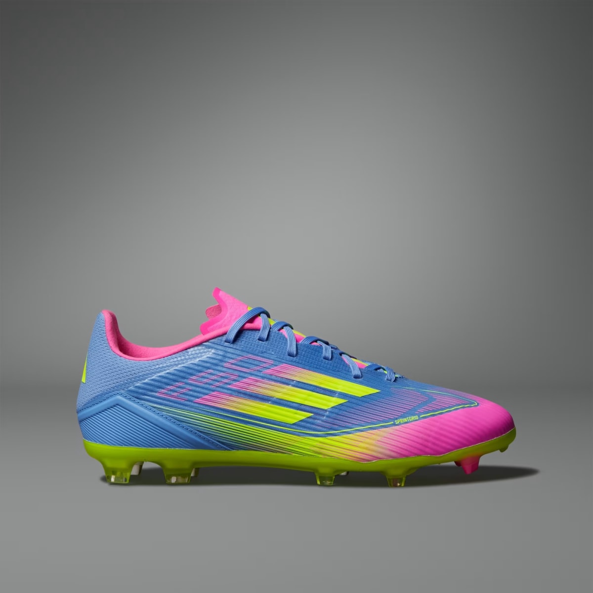 Zapato de fútbol Adidas F50 League Terreno Firme/Multiterreno Blue Fusion / Lucid Lemon / Lucid Pink3