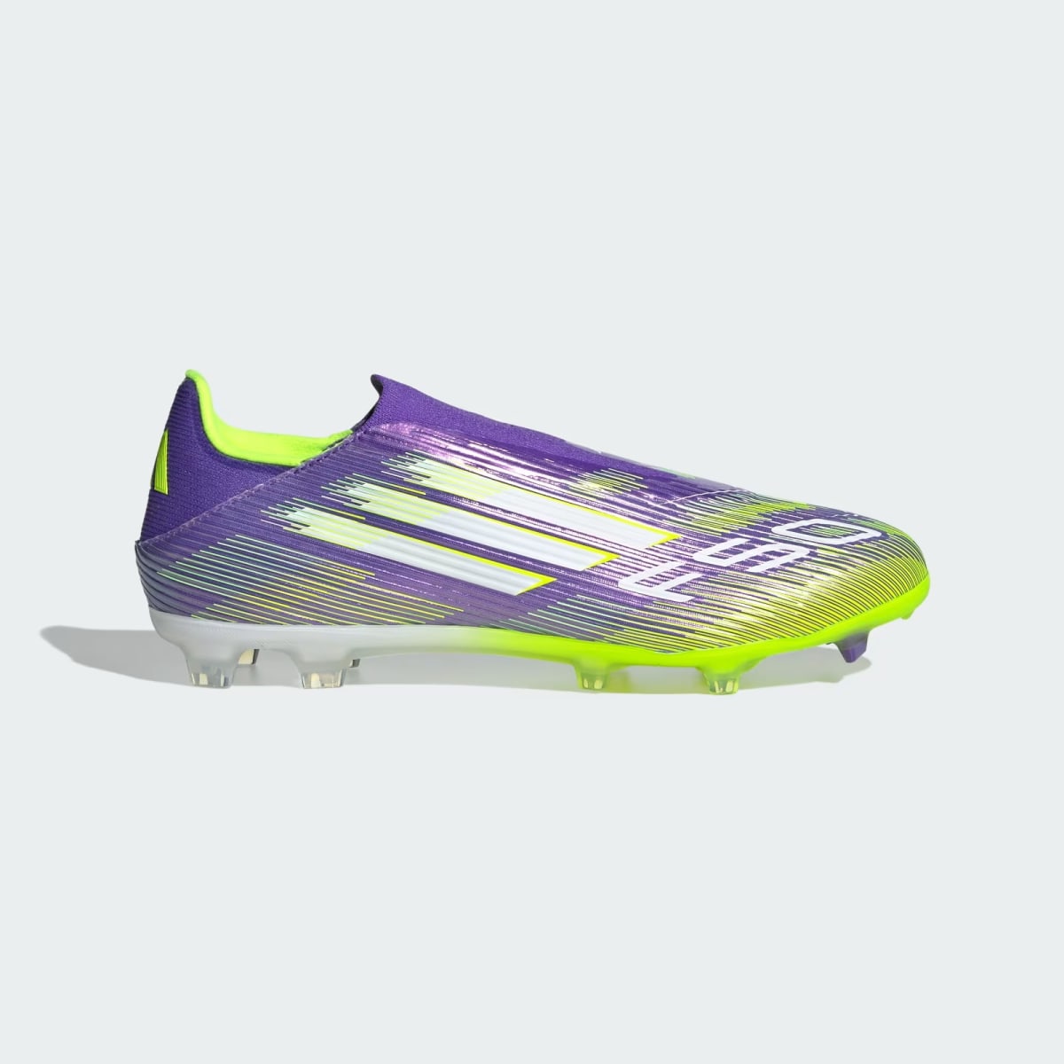 Zapato de fútbol Adidas Multiterreno Sin Cordones F50 League Purple Rush / Cloud White / Lucid Lemon2