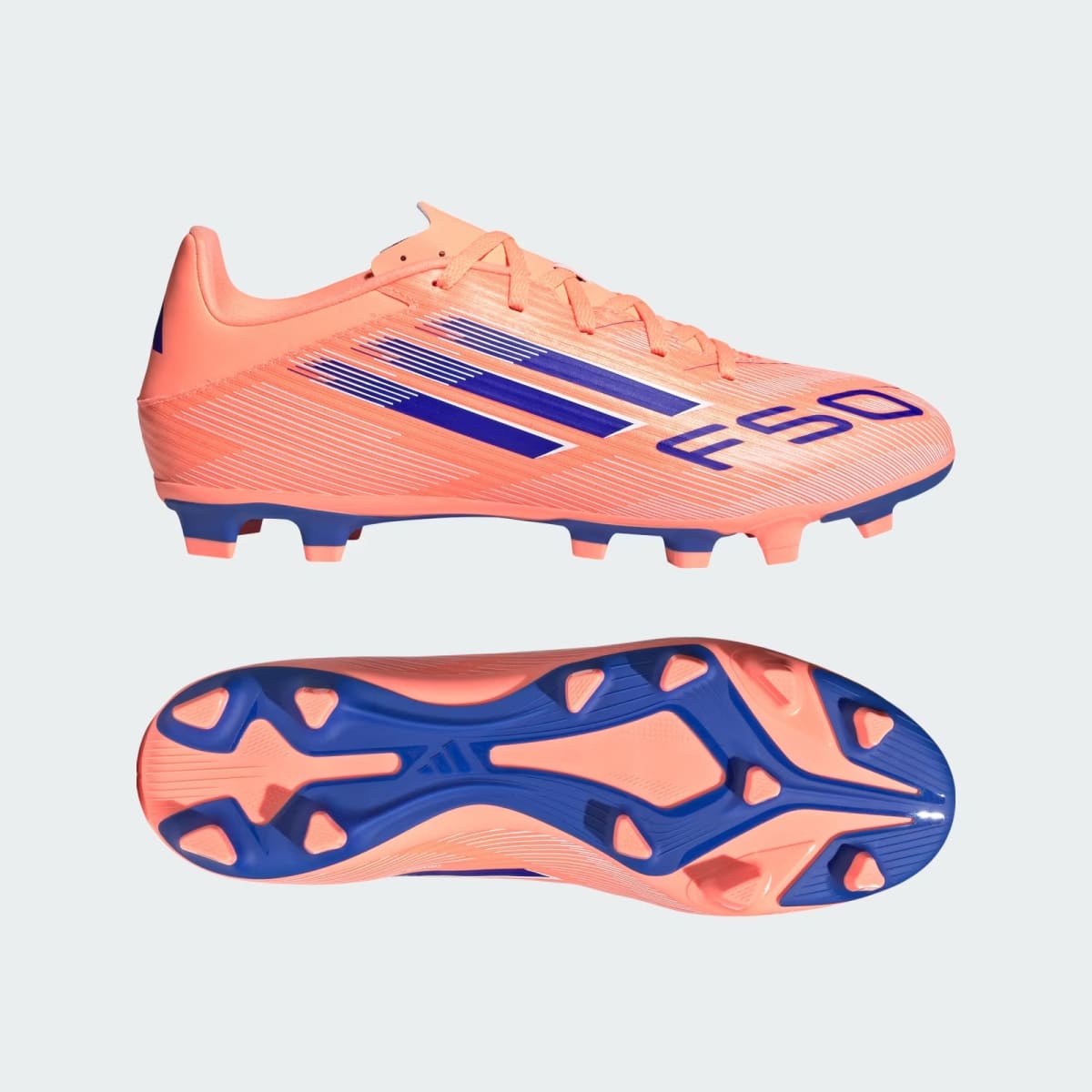 Zapato de Futbol Adidas F50 Club Firme/Multiterreno Beam Orange / Lucid Blue / Cloud White1