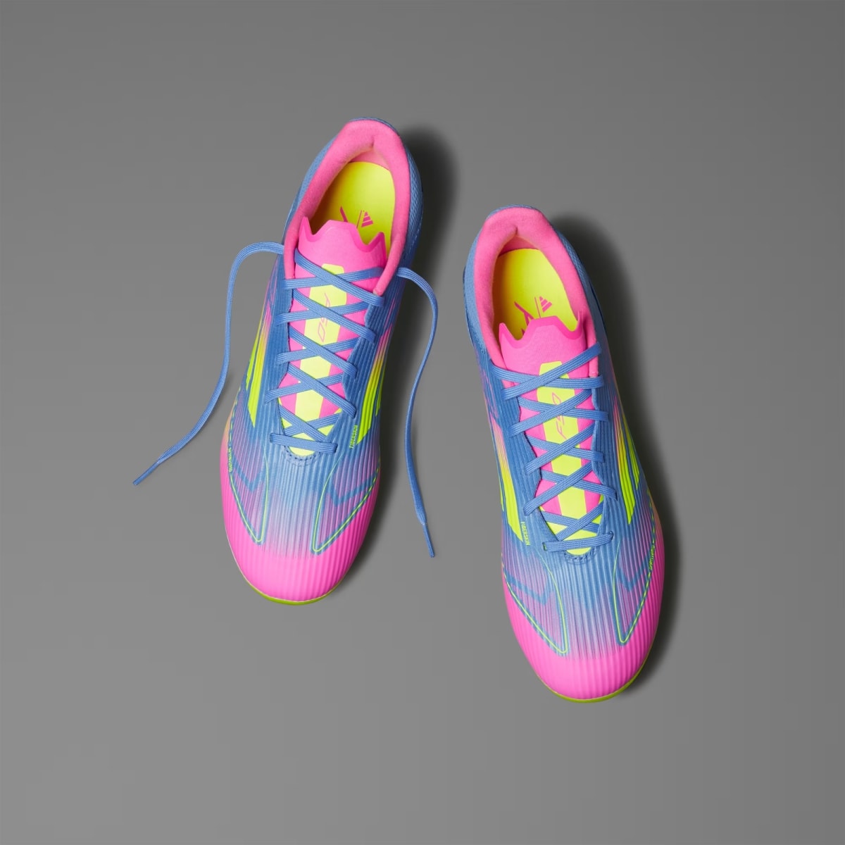 Zapato de fútbol Adidas F50 League Terreno Firme/Multiterreno Blue Fusion / Lucid Lemon / Lucid Pink4