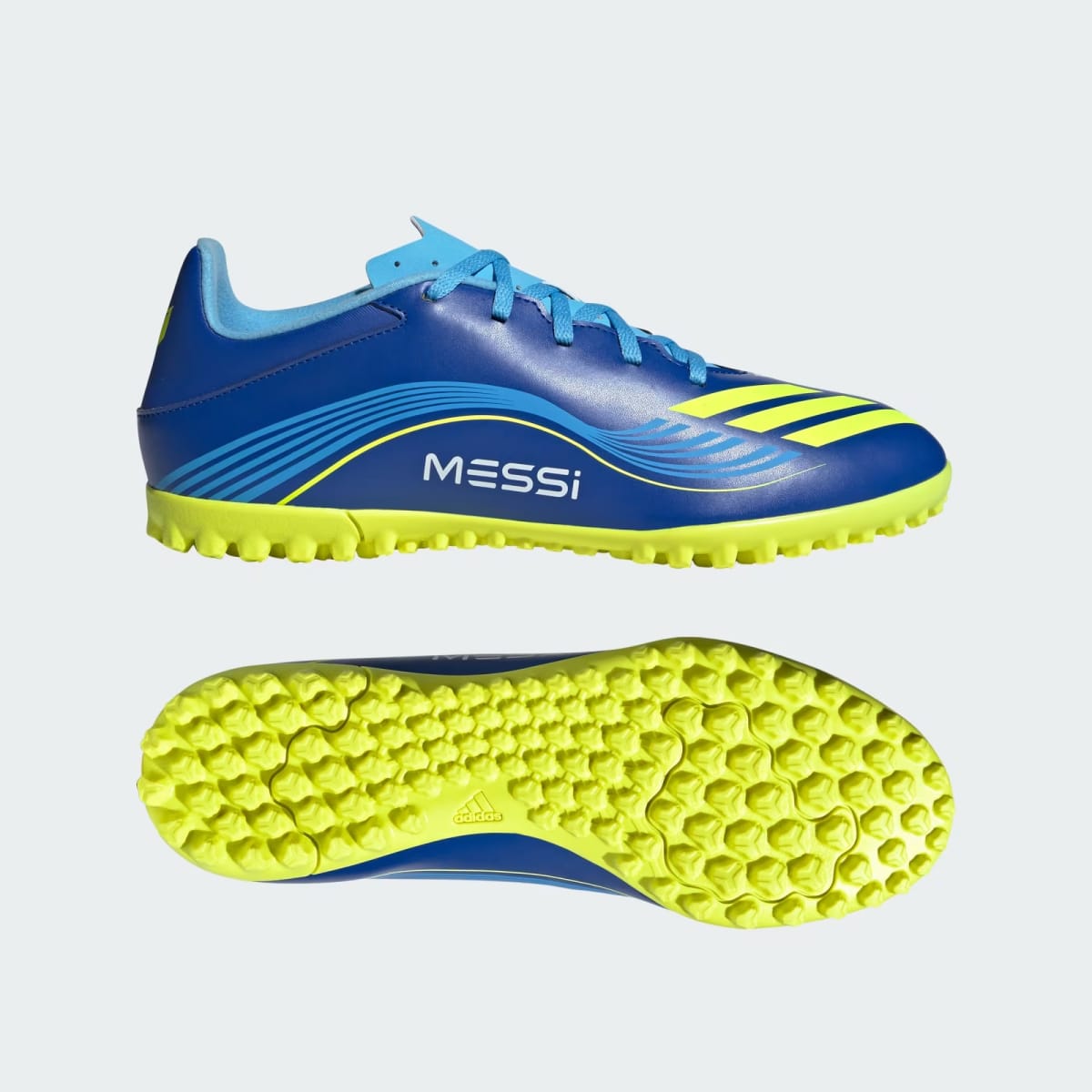 Zapato de fútbol Adidas F50 Messi Club Pasto Sintético Royal Blue / Solar Yellow / Semi Blue Burst1